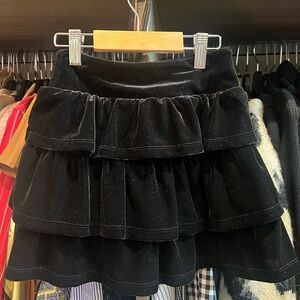 Girls Hartstrings Black Velvet Tiered Skirt Hidden Shorts Sweetest Skirt Ever!6x